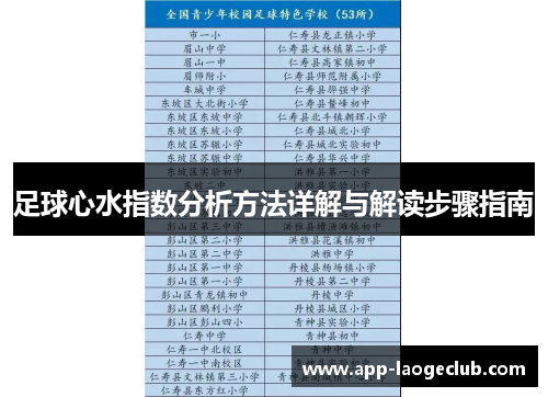 足球心水指数分析方法详解与解读步骤指南